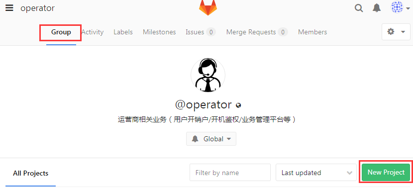 图1 正确的分组内创建工程
